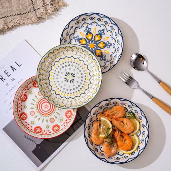 Dessert Plates for Dessert Food Serving Round Luxury Plate Set Biodegradable Cornstarch Plates for Weddings Disposable